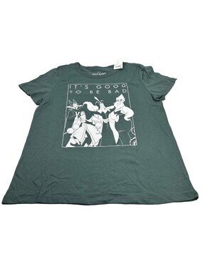 Disney Villains Women's Sz Med It's Good To Be Bad Short Sleeve Tee Shirt Green